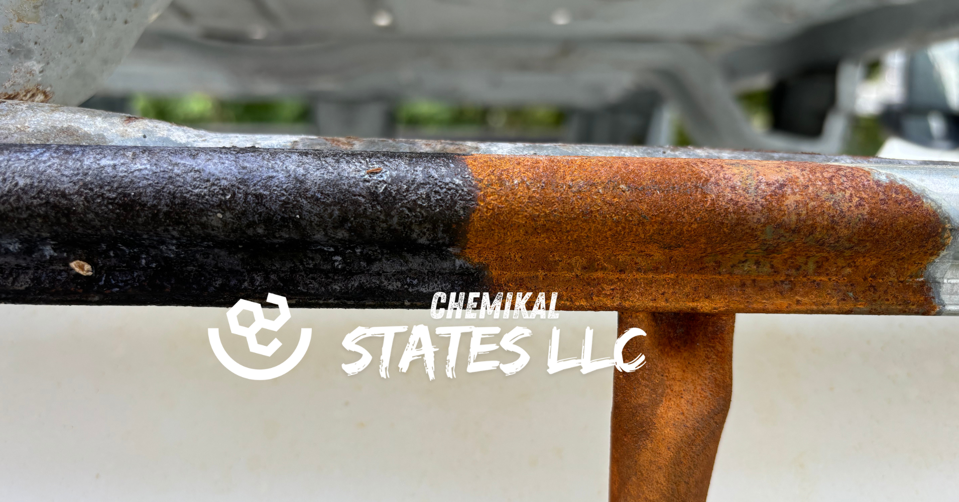 Rust-treated metal, corrosion-transformed surface, restored metal finish